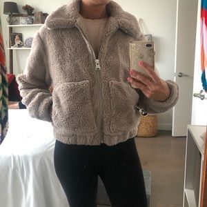 Urban Outfitters Cropped Teddy Jacket/Coat XS